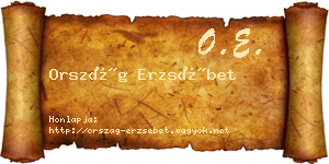 Ország Erzsébet névjegykártya