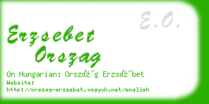 erzsebet orszag business card